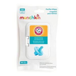 Munchkin Arm & Hammer Pacifier Wipes – Safely Cleans Breast Pump Parts and Feeding Essentials for Baby and Toddler, 1 Pack, 36 Wipes