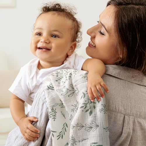 Muslin Swaddle Blankets for Newborn, 3 Pack Breathable Soft Receiving Blanket, Large 38 x 40 inches Swaddle Wrap Burping Clothes, Essentials Infant Shower Items, Toddler Gift (Bright Colors) - Image 3