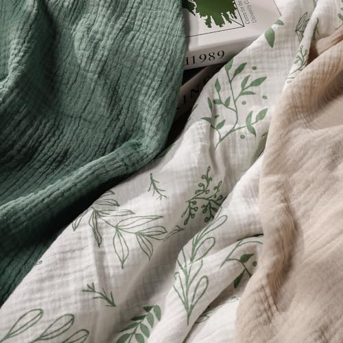 Muslin Swaddle Blankets for Newborn, 3 Pack Breathable Soft Receiving Blanket, Large 38 x 40 inches Swaddle Wrap Burping Clothes, Essentials Infant Shower Items, Toddler Gift (Bright Colors) - Image 7