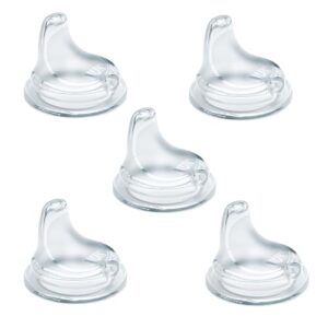 NUK Replacement Silicone Spout for Select NUK Cups, Spill-Proof, Soft Spout, Dishwasher-Safe, BPA-Free, Clear, Pack of 5
