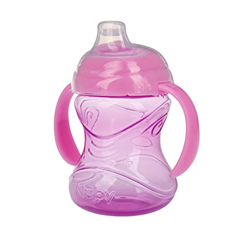 Nuby Clik-It Grip N' Sip Soft Spout No-Spill Training Sippy Cup with Handles - (3-Pack) 10 oz - 4+ Months - Aqua/Purple/Pink - Image 7