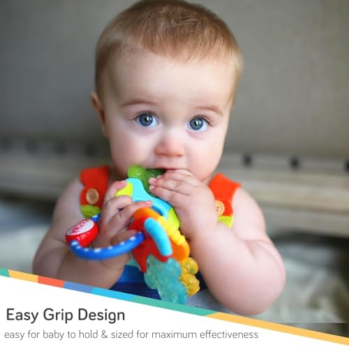 Nuby Ice Gel Teether Keys - Silicone Soothing Baby Teether Toys for Infants - Gentle for Sore Gums Colorful and Fun Toys - Safe and Durable Infant Baby Teething Toy - Blue - Image 6