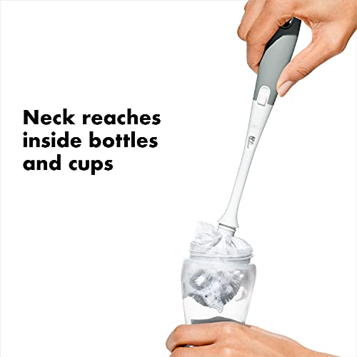 OXO Tot Bottle Brush with Nipple Cleaner and Stand – Gray, 2-Pack - Image 5