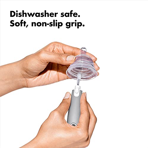 OXO Tot Bottle Brush with Nipple Cleaner and Stand – Gray, 2-Pack - Image 7
