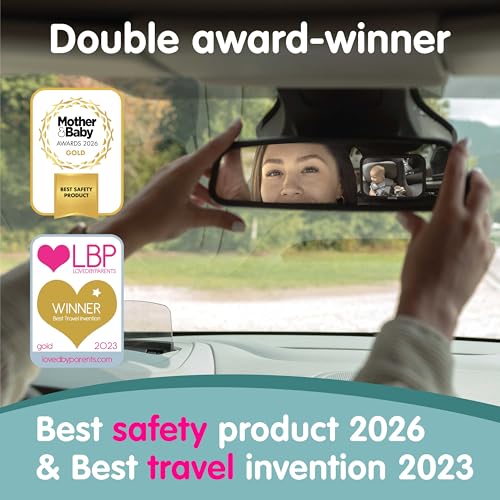 Onco Baby Car Mirror Rear Facing - Double Award-Winning Convex Car Mirror for Baby, 100% Shatterproof & Shakeproof with 360° Rotation, Newborn Essentials (9.6 x 6.9 in) - Image 4