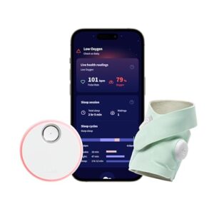 Owlet Dream Sock® – FDA-Cleared Smart Baby Monitor – Track Live Pulse (Heart) Rate, Oxygen in Infants – Receive Notifications – Mint