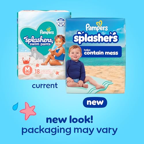 Pampers Swim Diapers - Splashers - Size 4, 18 Count, Gap-Free Disposable Baby Swimming Pants - Image 3