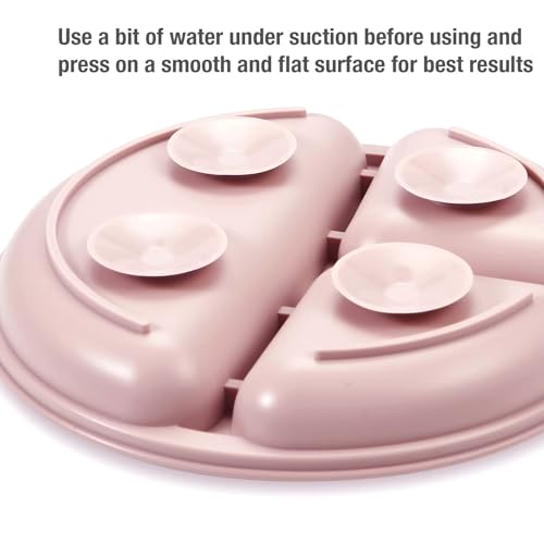 PandaEar 3 Pack Toddler Plates, Silicone Divided Suction Plate for Babies, BPA-Free 100% Food-Grade Silicone Unbreakable Baby Plate (Pink/Linen/Light Pink) - Image 5