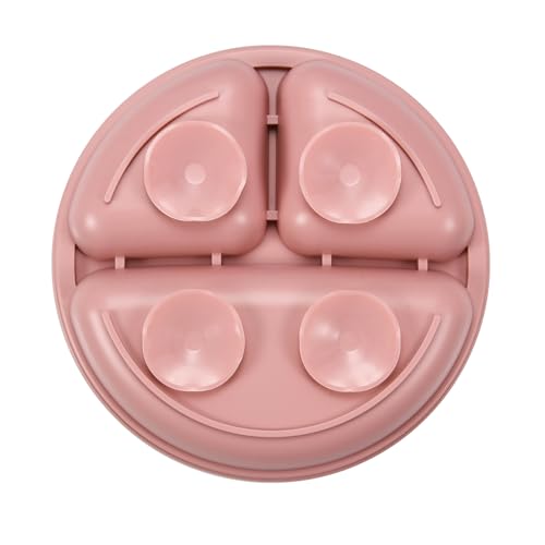 PandaEar 3 Pack Toddler Plates, Silicone Divided Suction Plate for Babies, BPA-Free 100% Food-Grade Silicone Unbreakable Baby Plate (Pink/Linen/Light Pink) - Image 8