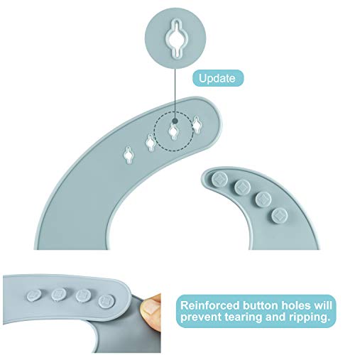 PandaEar Set of 3 Silicone Baby Bibs Waterproof, Soft, Unisex, 10-72 Months - Image 4