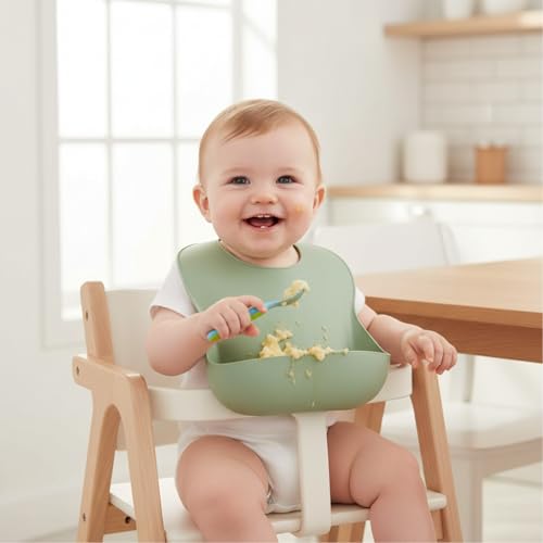 PandaEar Set of 3 Silicone Baby Bibs Waterproof, Soft, Unisex, 10-72 Months - Image 7