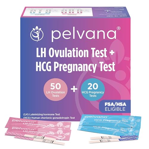 Pelvana Pregnancy and Ovulation Test Strips Combo Kit - 50 LH Fertility Test Strips + 20 Pregnancy HCG Checker Kits - Identify Your Peak Fertility Days - Easy at Home Ovulation Tests (70 Piece Kit) - Image 2