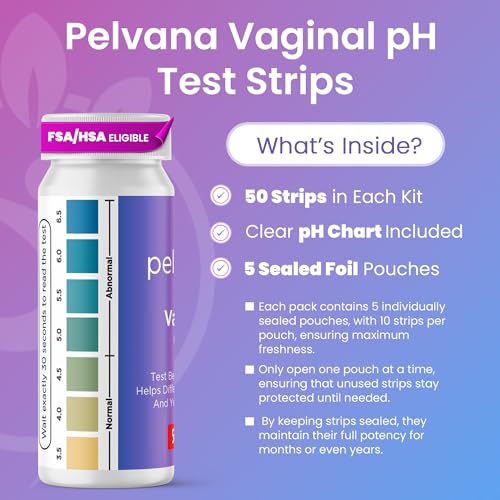 Pelvana Vaginal pH Test Strips for Women – 50 Strips, at-Home BV and Yeast Infection Test Kit, Vaginal pH Tester to Differentiate Between Conditions - Image 3