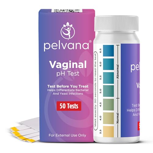 Pelvana Vaginal pH Test Strips for Women – 50 Strips, at-Home BV and Yeast Infection Test Kit, Vaginal pH Tester to Differentiate Between Conditions