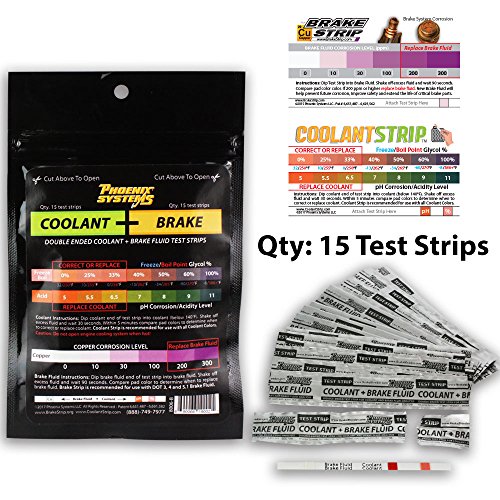 Phoenix Systems 8006-B Double-Ended Brake Fluid + Coolant Test Strips (15 foil wrapped test strips), 1 Pack - Image 3