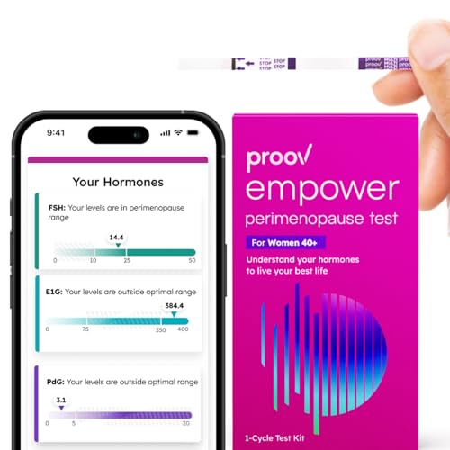 Proov - Empower Hormone Tracker - at Home FSH, LH, Estrogen & Progesterone Test Strips - Understand Your Hormone Balance - Perimenopause & Menopause Stage Indicator - Women 30-40+ - 1 Cycle Test Kit
