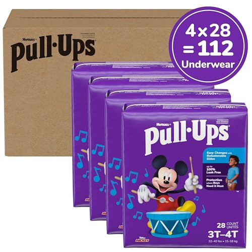 Pull-Ups Boys' Potty Training Pants, Size 3T-4T Training Underwear (32-40 lbs), 112 Count (4 Packs of 28), Packaging May Vary - Image 3