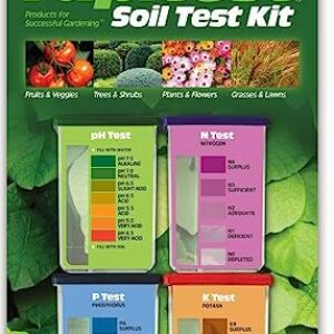 Rapitest Soil Test Kit for Gardens, Vegetables, Flowers and Lawns. USA designed and assembled soil tester completely, quickly and accurately measures/analyzes soil pH acidity and garden nutrients.