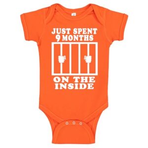 Reaxion Funny Cute Baby Boy Girl Handmade Clothes Infant Just Spent 9 Months On The Inside Bodysuits