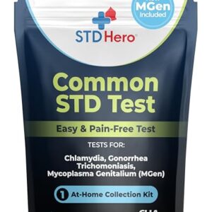 STD Hero At-Home Common STD Test Kit for Women and Men – Test for the Top Four STD’s – Includes MGen – Private At-Home Collection – Simple, Discreet, Easy-to-Use with Fast Online Results