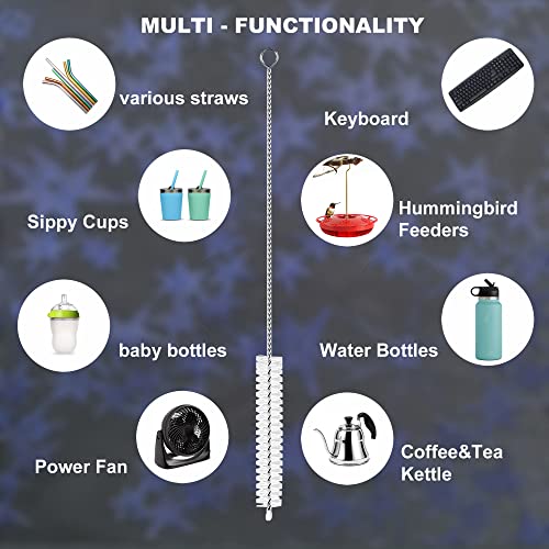 Straw Cleaner Brush Extend 12 inch, Extra Wide 12mm diam Pipe Cleaners, Extra Long Straw Brush for Sippy Cup, Water Bottle and Tubes, Drinking Straw Cleaning brush Set 10 Pack - Image 8
