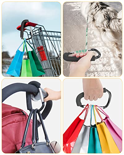 Stroller Hooks, 6.3" Large Stroller Clip, 2 Pack Stroller Hooks for Hanging Bags and Shopping, Stroller Accessories for Mommy, Large Carabiner - Image 6