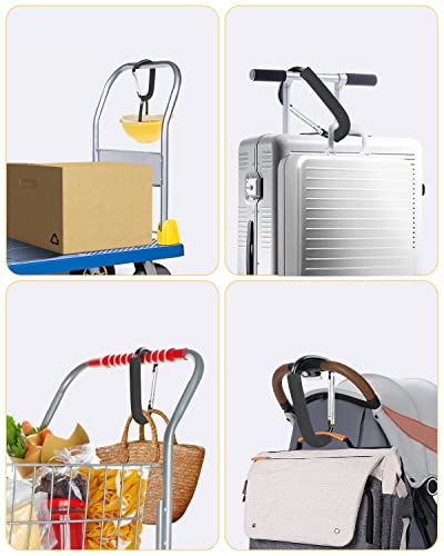 Stroller Hooks, 6.3" Large Stroller Clip, 2 Pack Stroller Hooks for Hanging Bags and Shopping, Stroller Accessories for Mommy, Large Carabiner - Image 7