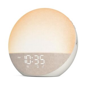 Sunrise Alarm Clock White Noise Machine: Natural Wake Up Light – Dimmable Clock with Bluetooth Speaker for Bedroom – 25 Sleep Sounds for Baby Adults Kids Putty