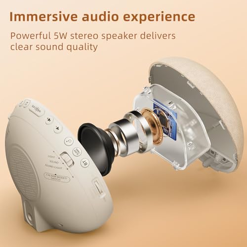 Sunrise Alarm Clock White Noise Machine: Natural Wake Up Light - Dimmable Clock with Bluetooth Speaker for Bedroom - 25 Sleep Sounds for Baby Adults Kids Putty - Image 7