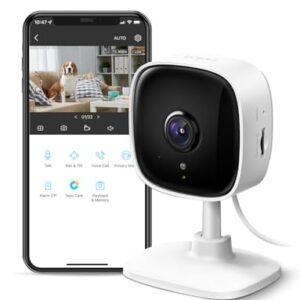 TP-Link Tapo 1080P Indoor Security Camera for Baby Monitor, Dog Camera w/Motion Detection, 2-Way Audio Siren, Night Vision, Cloud & SD Card Storage, Works w/Alexa & Google Home (Tapo C100)