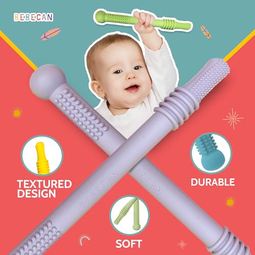 Teething Sticks for Babies 36+ Months – Super Soft Silicone Teething Aids, Infant Oral Soothing Relief Back Molars, Multicolor 6-Pack - Image 4