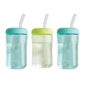 The First Years Squeeze & Sip Toddler Straw Cups – Squeezable Transition Sippy Cup with Silicone Straw – Toddler Feeding Supplies – 7 Oz – 3 Count – Ages 6 Months and Up
