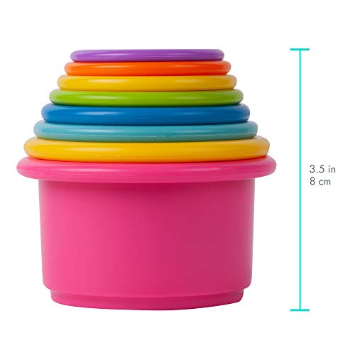 The First Years Stack & Count Stacking Cups - Colorful Baby Stacking Water Toys Set - Stackable Cups for Learning - Baby Bath Toys - Toddler Water Table Toys - 8 Count - Image 4