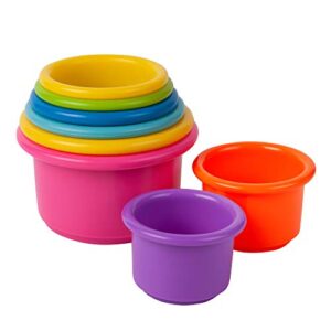 The First Years Stack & Count Stacking Cups – Colorful Baby Stacking Water Toys Set – Stackable Cups for Learning – Baby Bath Toys – Toddler Water Table Toys – 8 Count
