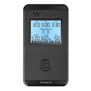 Thermaltake Dr. Power III ATX Power Supply Tester/Support up to ATX12V v3.1 with PCIe 12+4pin Connector/Voltage Output for +12V, +5V, +3.3V, and +5Vsb, AC-069-OO1NAN-A1