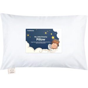 Toddler Pillow with Pillowcase – 13×18 My Little Dreamy Kids Travel Bed Pillows for Sleeping, Organic Cotton Small Pillowcase, Soft & Breathable, Machine Washable, Toddlers 2-5 Years Old (Soft White)