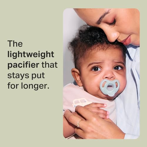 Tommee Tippee Ultra-Light Silicone Pacifier, 0-6 Months, Symmetrical One-Piece Design, BPA-Free Silicone Binkies, Blue/Green/Clear, Pack of 4 - Image 3