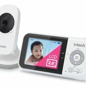 VTech VM819 Baby Monitor with Camera and Audio, 2.8” Screen Portable Baby Camera, Night Vision, 2-Way Audio, Temperature Sensor and Lullabies, Secure Transmission No WiFi, Ideal for Baby/Elderly/Pet