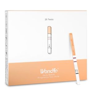 Wondfo Early Result Pregnancy Test Strips – Get Results 6 Days Sooner Than Missed Period-Sensitive and high-Accuracy HCG Testing Kit at 10 MIU/ml Cut-Off -[25 Packs]