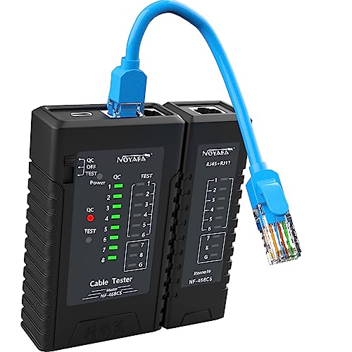 YILTION NF-468CS Network Cable Tester Telephone & Continuity Tester Ethernet Cable Mapper for RJ45/RJ11/RJ12/CAT5/CAT6/POE Test UTP/STP Network Test Tool (Black) - Image 2