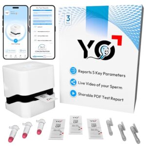 YO Home Sperm Test | #1 FDA Cleared Home Semen Analysis | Tests Sperm Concentration, Motility, Progressive Motility, and More with 97% Accuracy | No Mail-in or Lab Visit | Includes 3 Tests