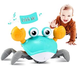 control future Crawling Crab Baby Toy – Infant Tummy Time Toys 3 4 5 6 7 8 9 10 11 12 Babies Boy 3-6 6-12 Learning Crawl 9-12 12-18 Walking Toddler 36 Months Old Music Development 1st Birthday Gifts