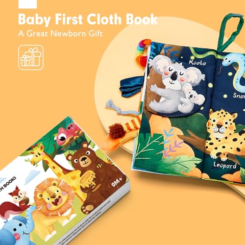 hahaland Baby Books 0-6 Months,Infant Tummy Time Toy Sensory Toys 6 to 12 Months Touch Feel Book Travel Toy Gifts for Boy Girl 0-3 Month Baby Shower Birthday Easter Basket Stuffers (Single) - Image 4