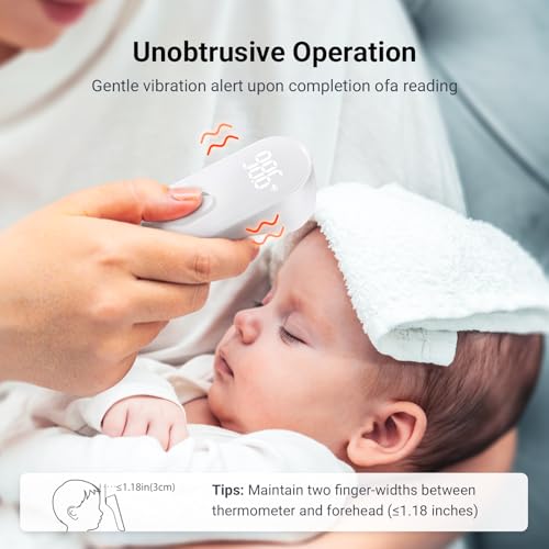 iHealth No-Touch Forehead Thermometer for Adults, Kids, Babies - 1s Fast Accurate, 3 Ultra-Sensitive Sensors, Quiet Vibration Feedback, Digital Large LED Digits, Easy to Use for Home & Nurses, PT3 - Image 5