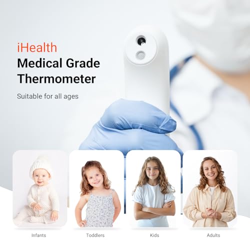 iHealth No-Touch Forehead Thermometer for Adults, Kids, Babies - 1s Fast Accurate, 3 Ultra-Sensitive Sensors, Quiet Vibration Feedback, Digital Large LED Digits, Easy to Use for Home & Nurses, PT3 - Image 6