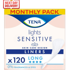 Lights Long Liner, 120 Incontinence Liners for Women with Sensitive Skin, Breath
