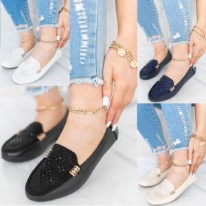 WOMENS FLAT COMFY LOAFERS LADIES PUMPS OFFICE WORK SOFT SHOES SLIP ON SIZE 3-8