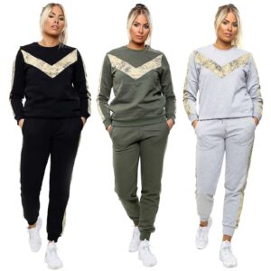 New Women’s Fleece Tracksuit 2Pcs Loungewear Set Casual Comfy Yoga Sports Pants