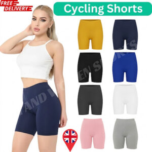 Womens Plain Gym Active Summer Cycling Shorts Stretch Basic Short Hot Pants 8-22