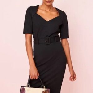 Next Tailoring Black Dress Size 16 Smart Formal Work Funeral Short Sleeve